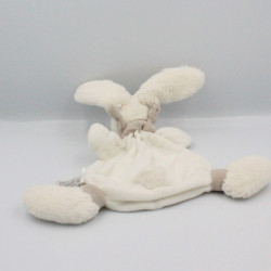Doudou et Compagnie plat lapin blanc beige tout doux Bonbon