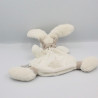 Doudou et Compagnie plat lapin blanc beige tout doux Bonbon