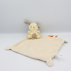 Doudou plat chien beige gris avec mouchoir NICOTOY