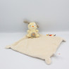 Doudou plat chien beige gris avec mouchoir NICOTOY