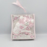 Doudou plat ours rose blanc papillons Bontoys Piccinopiccio