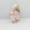 Doudou souris beige blanc rose JACADI