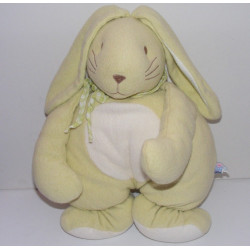 Doudou hochet lapin vert anis avec foulard Sucre d'orge