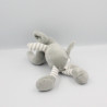 Doudou éléphant gris rayé blanc TOM & KIDDY TOMKIDS