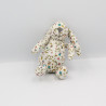 Petit doudou lapin blanc fleurs
