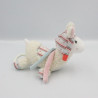 Doudou musical lama blanc rose bleu Mila SAUTHON