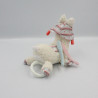Doudou musical lama blanc rose bleu Mila SAUTHON