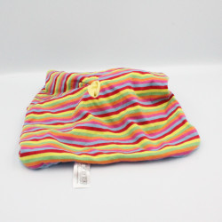 Doudou plat Bourriquet bleu mauve rayé multicolore DISNEY BABY