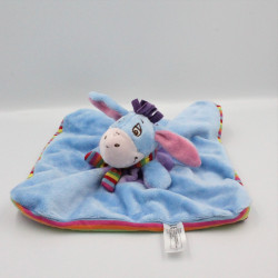 Doudou plat Bourriquet bleu mauve rayé multicolore DISNEY BABY