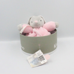 Doudou lapin plume gris rose KALOO