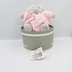 Doudou lapin plume gris rose KALOO