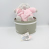 Doudou lapin plume gris rose KALOO