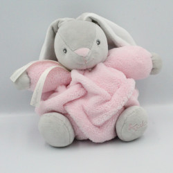 Doudou lapin plume gris rose KALOO