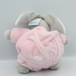 Doudou lapin plume gris rose KALOO
