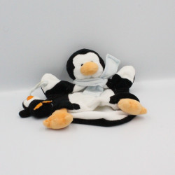 Doudou et compagnie marionnette pingouin et bébé foulard bleu