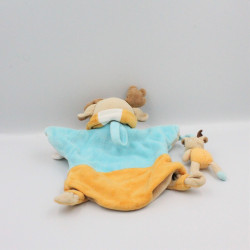 Doudou et compagnie marionnette cerf renne orange bleu bébé