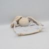 Doudou plat lapin rayé bleu étoiles WW BEBE WW ABSORBA