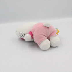 Doudou chat HELLO KITTY rose fleurs SANRIO LICENSE