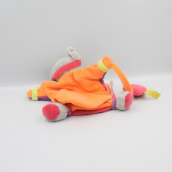 Doudou et compagnie marionnette souris Zigzag gris rose violet orange