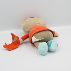 Doudou ours beige orange poisson OXYBUL FNAC EVEIL