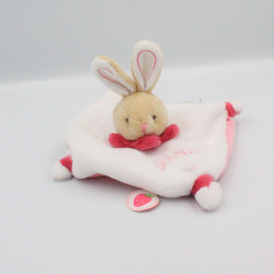 Doudou et compagnie plat lapin blanc rose fraise acidulés