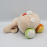 Doudou lapin beige vert orange jaune coeur BABY AUCHAN
