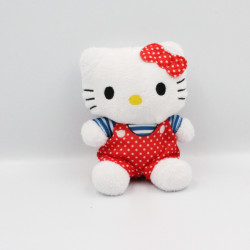 Doudou chat HELLO KITTY rouge bleu pois Sanrio License