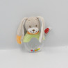 Doudou hochet lapin beige vert TEX