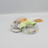 Doudou hochet lapin beige vert TEX