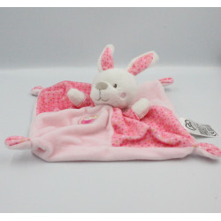 Doudou plat lapin rose pois oiseau MOTS D'ENFANTS