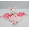 Doudou plat lapin rose pois oiseau MOTS D'ENFANTS