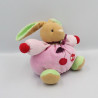 Doudou lapin rose vert rouge cerise KALOO
