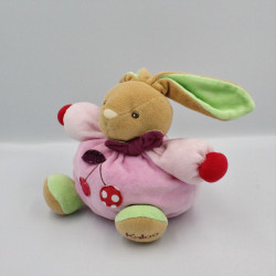 Doudou lapin rose vert rouge cerise KALOO