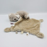 Doudou ours beige blanc étoiles mouchoir POMMETTE