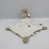 Doudou ours beige blanc étoiles mouchoir POMMETTE LOT DE 2
