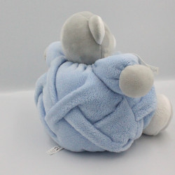 Doudou ours plume gris bleu blanc KALOO
