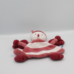 Doudou plat Abeille papillon rose bordeaux Sucre D'Orge