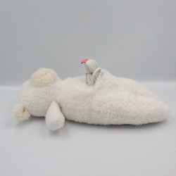 Doudou mouton blanc poche oiseau SERGENT MAJOR