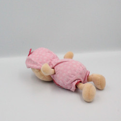 Doudou Poupée bébé Chloé pyjama rose fleurs LILLIPUTIENS