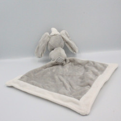 Doudou plat éléphant gris blanc Dumbo mouchoir couverture DISNEY