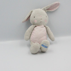Doudou Lapin gris rose étoile KLORANE