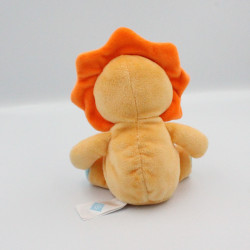 Doudou lion orange bleu vert jaune rayé TEX