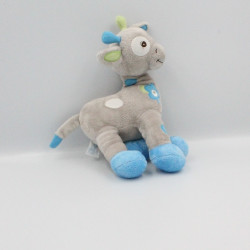 Doudou Girafe gris bleu vert fleur Arthur et Lola