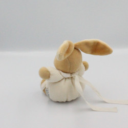 Mini Doudou lapin blanc beige feuille pure KALOO