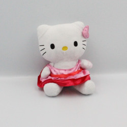 Doudou chat HELLO KITTY rose rouge coeurs SANRIO LICENSE