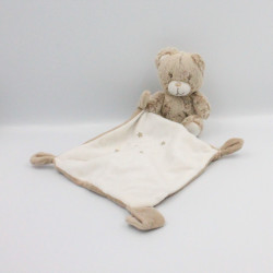 Doudou ours marron beige blanc mouchoir mon doudou TEX