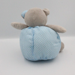 Doudou ours boule bleu pois Musti de MUSTELA