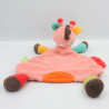 Doudou plat girafe rose vert rouge orange BABYSUN