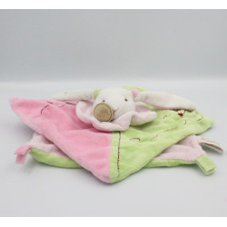 Doudou plat noeuds lapin rose vert BABY NAT