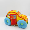 Peluche voiture tissu jaune rouge bleu vert PLAYSKOOL